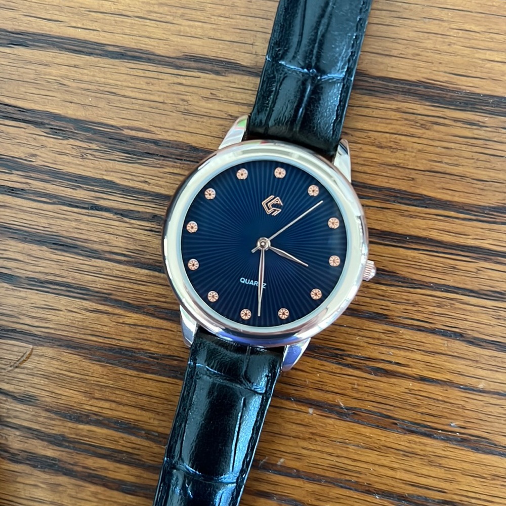 Black and rose gold Quartz Movement Stainless Steal watch